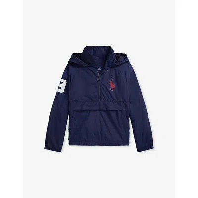Polo Ralph Lauren Kids' Newport Navy Branded Packable Shell Jacket 6-13 Years In Blue