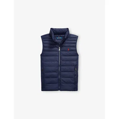 Polo Ralph Lauren Kids' Newport Navy Logo-embroidered Padded Shell Gilet 6-13 Years In Blue
