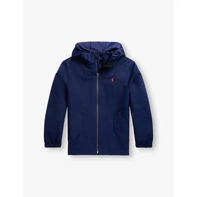 Polo Ralph Lauren Kids' Newport Navy P-layer 1 Hooded Windbreaker Jacket 6-14 Years Xl In Blue