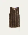 Polo Ralph Lauren Niccola Beaded Scallop Blouse In Cocoa Mult