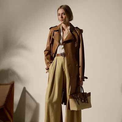 Polo Ralph Lauren Niles Lambskin Trench Coat In Caramel