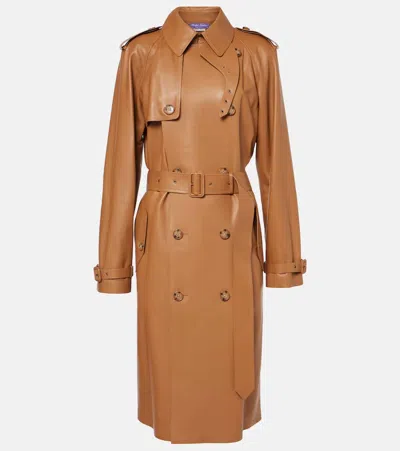 Polo Ralph Lauren Ralph Lauren Niles Lambskin Trench Coat In Brown