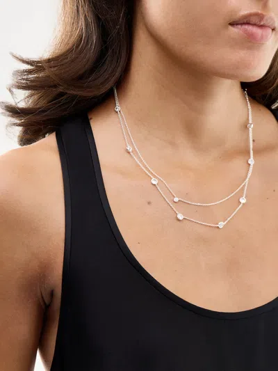 Polo Ralph Lauren Nk 1618in Cz 2 Row Station-slvcry Necklace
