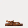 Polo Ralph Lauren Nolen Calfskin Sandal In Rl Gold