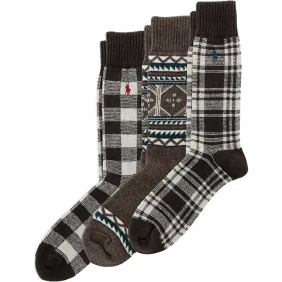 POLO RALPH LAUREN POLO RALPH LAUREN NORTHWEST PASSAGE ASSORTED 3-PACK CREW SOCKS GIFT BOX