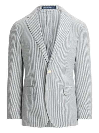 Polo Ralph Lauren Notched-lapel Striped Blazer In Blue