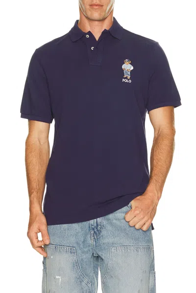 Polo Ralph Lauren Novelty Denim Bear Polo In Blue