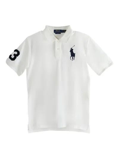 Polo Ralph Lauren Kids' Number-embroidered Polo Shirt In White
