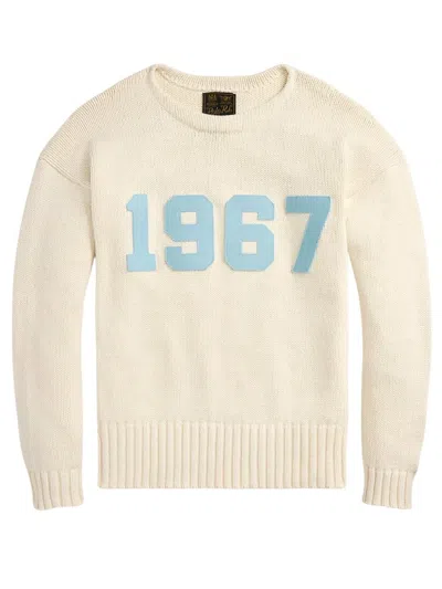 Polo Ralph Lauren Numbers Patch Knitted Jumper In White