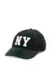 Polo Ralph Lauren Ny-appliqué Corduroy Cap In Green