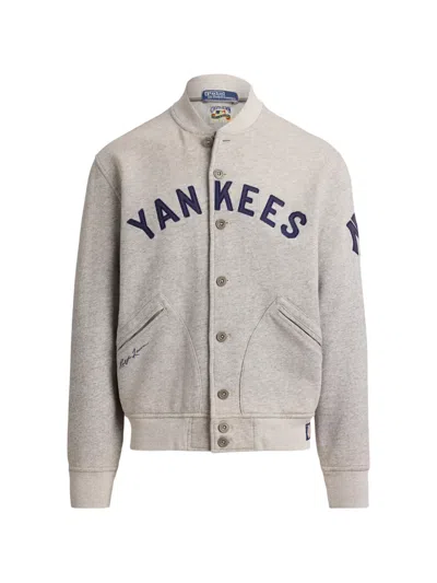 Polo Ralph Lauren Ny Yankees Bomber Jacket In Gray