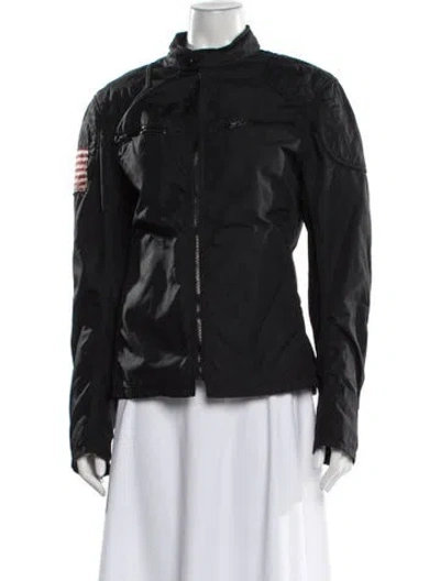 Pre-owned Polo Ralph Lauren Nylon Biker Jacket In Black