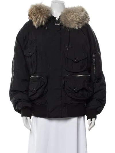 Pre-owned Polo Ralph Lauren Nylon Bomber Jacket In Black