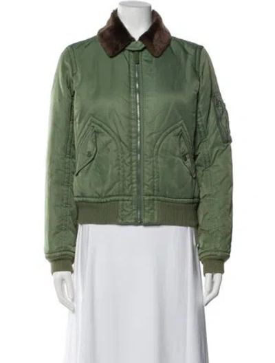 Pre-owned Polo Ralph Lauren Nylon Bomber Jacket In Green