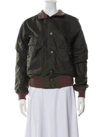 Pre-owned Polo Ralph Lauren Nylon Bomber Jacket In Green