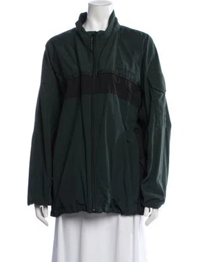 Pre-owned Polo Ralph Lauren Nylon Colorblock Pattern Jacket In Green
