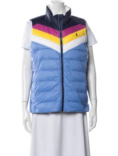 Pre-owned Polo Ralph Lauren Nylon Colorblock Pattern Vest In Blue