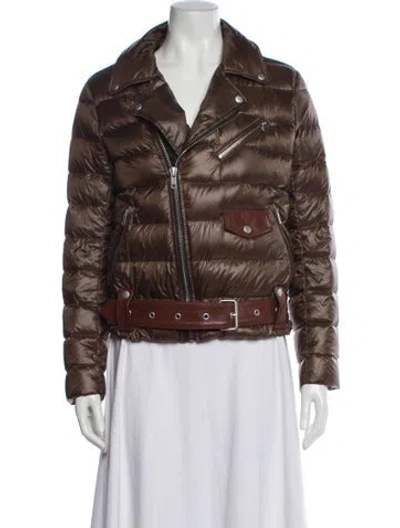 Pre-owned Polo Ralph Lauren Nylon Down Coat In Brown