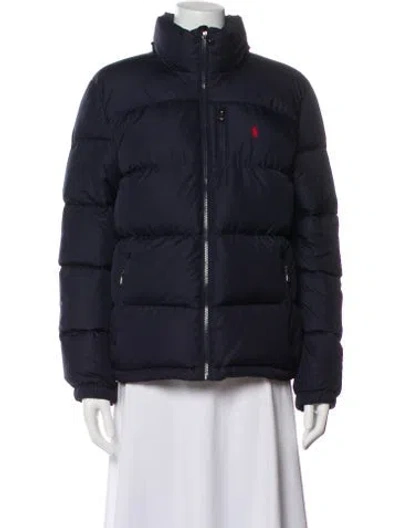 Pre-owned Polo Ralph Lauren Nylon Down Jacket In Blue