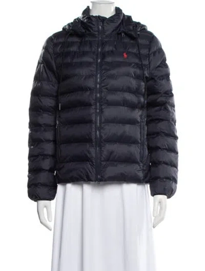 Pre-owned Polo Ralph Lauren Nylon Down Jacket In Blue