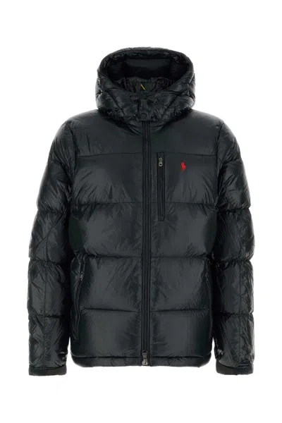 Polo Ralph Lauren Nylon Down Jacket For Men In Black