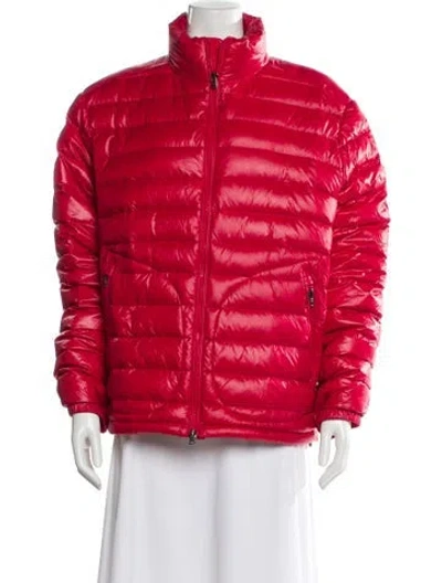 Pre-owned Polo Ralph Lauren Nylon Down Jacket In Red