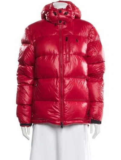 Pre-owned Polo Ralph Lauren Nylon Down Jacket In Red