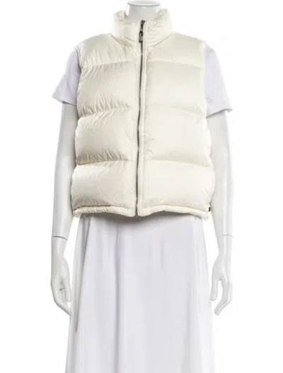 Pre-owned Polo Ralph Lauren Nylon Down Jacket In White