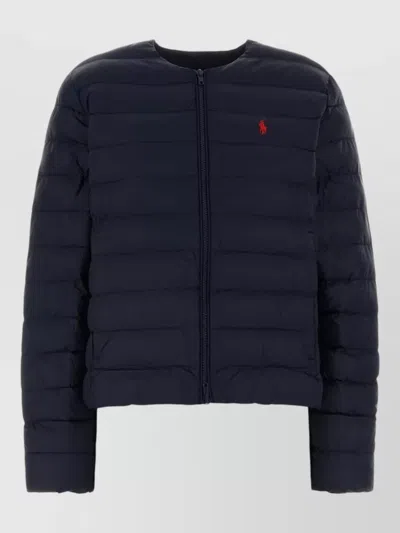 Polo Ralph Lauren Nylon Padded Jacket Long Sleeves Quilted In Blue