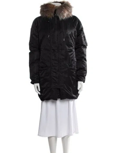 Pre-owned Polo Ralph Lauren Nylon Parka In Black