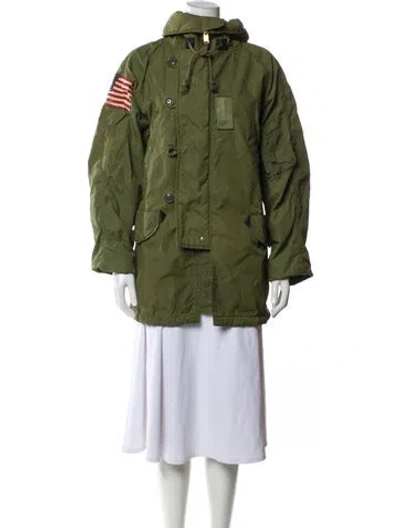 Pre-owned Polo Ralph Lauren Nylon Parka In Green