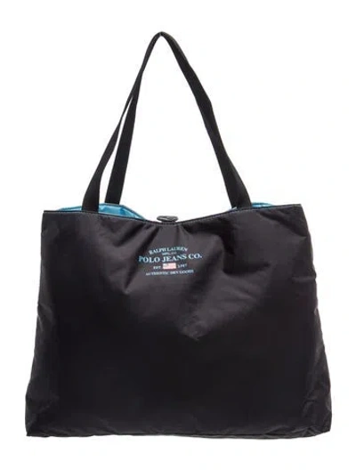 Pre-owned Polo Ralph Lauren Nylon Tote In Black