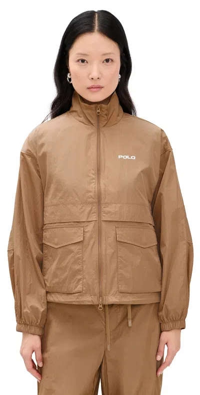 Polo Ralph Lauren Nylon Windbreaker Jacket Cafe Tan In Multi