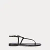 Polo Ralph Lauren O-ring Leather Sandal In Black