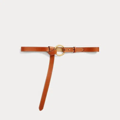 Polo Ralph Lauren O-ring Vachetta Leather Belt In Tan