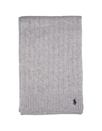 Polo Ralph Lauren Oblong Wool And Cashmere Blend Scarf In Gray
