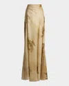 Polo Ralph Lauren Odera Floral Silk Gauze Maxi Skirt In Cla Tan