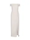 Polo Ralph Lauren Off-the-shoulder White Maxi Dress In Brown