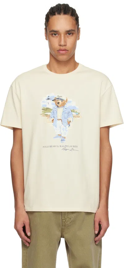 Polo Ralph Lauren Off-white Classic Fit Polo Bear Jersey T-shirt