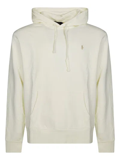 Polo Ralph Lauren Off-white Hoodie With Drawstring