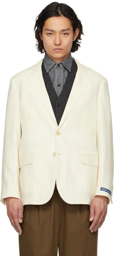 Polo Ralph Lauren Off-white Polo Soft Tailored Linen Blazer In Light Cream