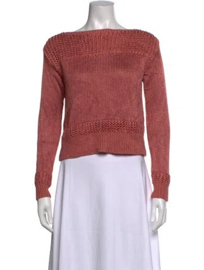 Pre-owned Polo Ralph Lauren Off-the-shoulder Sweater In Pink
