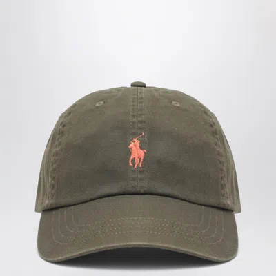 Polo Ralph Lauren Olive Green Baseball Cap With Logo In Gray