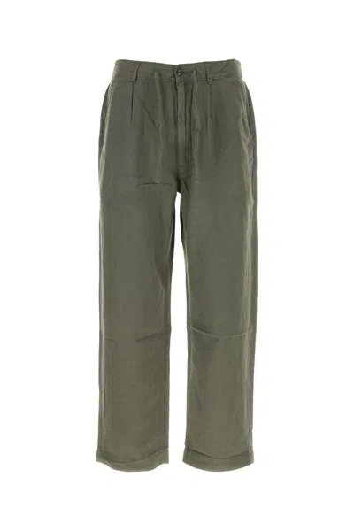 Polo Ralph Lauren Pant Linen Blend Elastic Waistband In Green