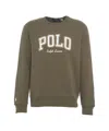 Polo Ralph Lauren Olive Green Logo-embroidered Sweatshirt In Green