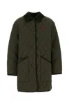 Polo Ralph Lauren Corduroy Collar Quilted Front Pockets Jacket In Green
