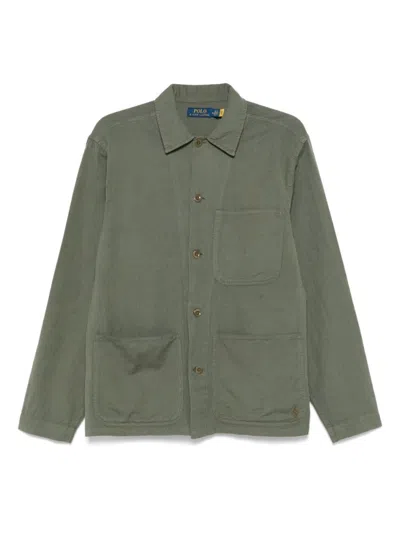 Polo Ralph Lauren Olive Green Shirt With Patch Pockets