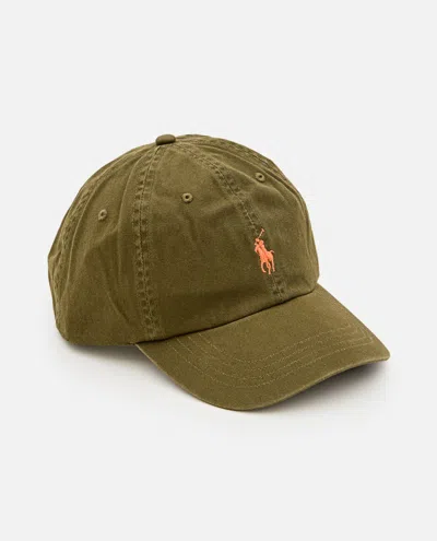 Polo Ralph Lauren Olive Logo Baseball Cap In Green