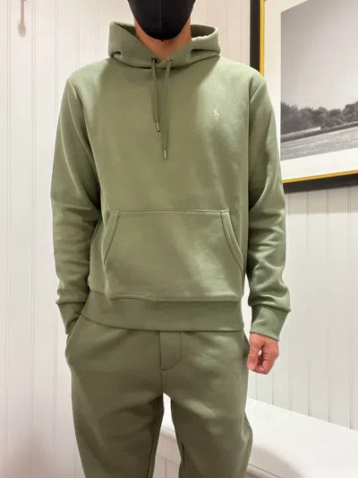 Polo Ralph Lauren Ombre Cotton Blend Smooth Hoodie In Olive In Green