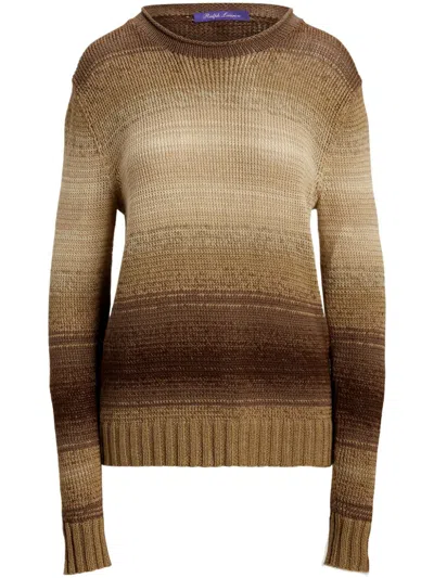Polo Ralph Lauren Stretched Ombre Silk-line Crewneck Sweater In Tan
